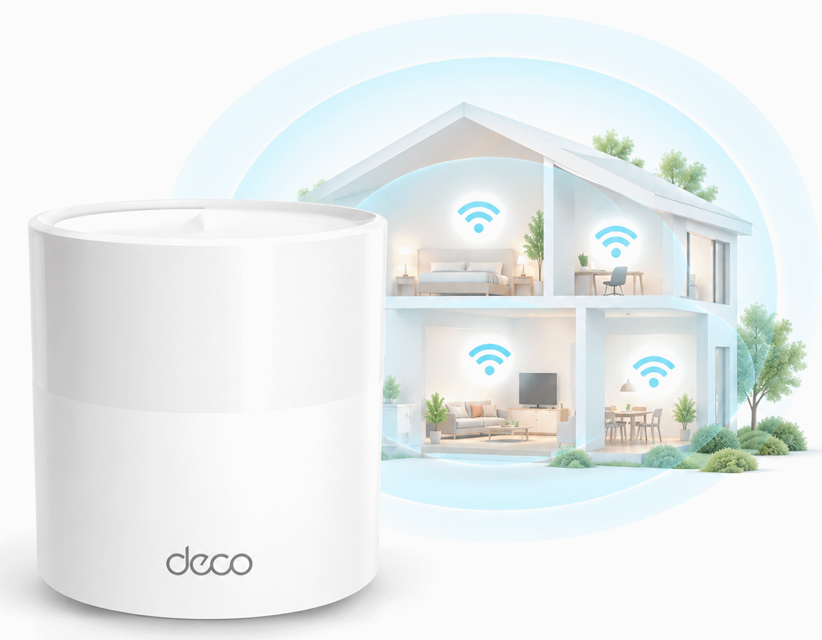 NetJOI Whole-Home Wi-Fi 6 system providing Wi-Fi coverage throughout a home
